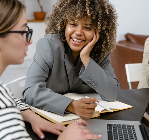A support coordinator interviewing a client during a planning meeting